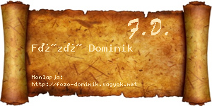 Főző Dominik névjegykártya